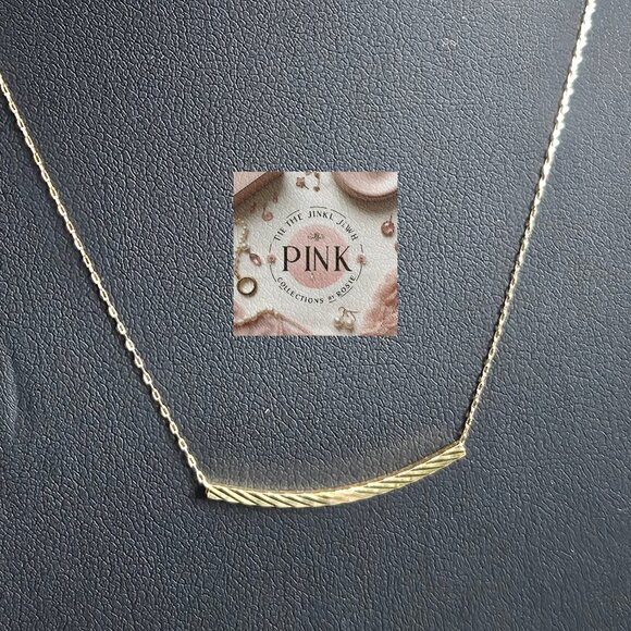 New Bar Necklace in K18 real Gold Stamped - Picture 3 of 5